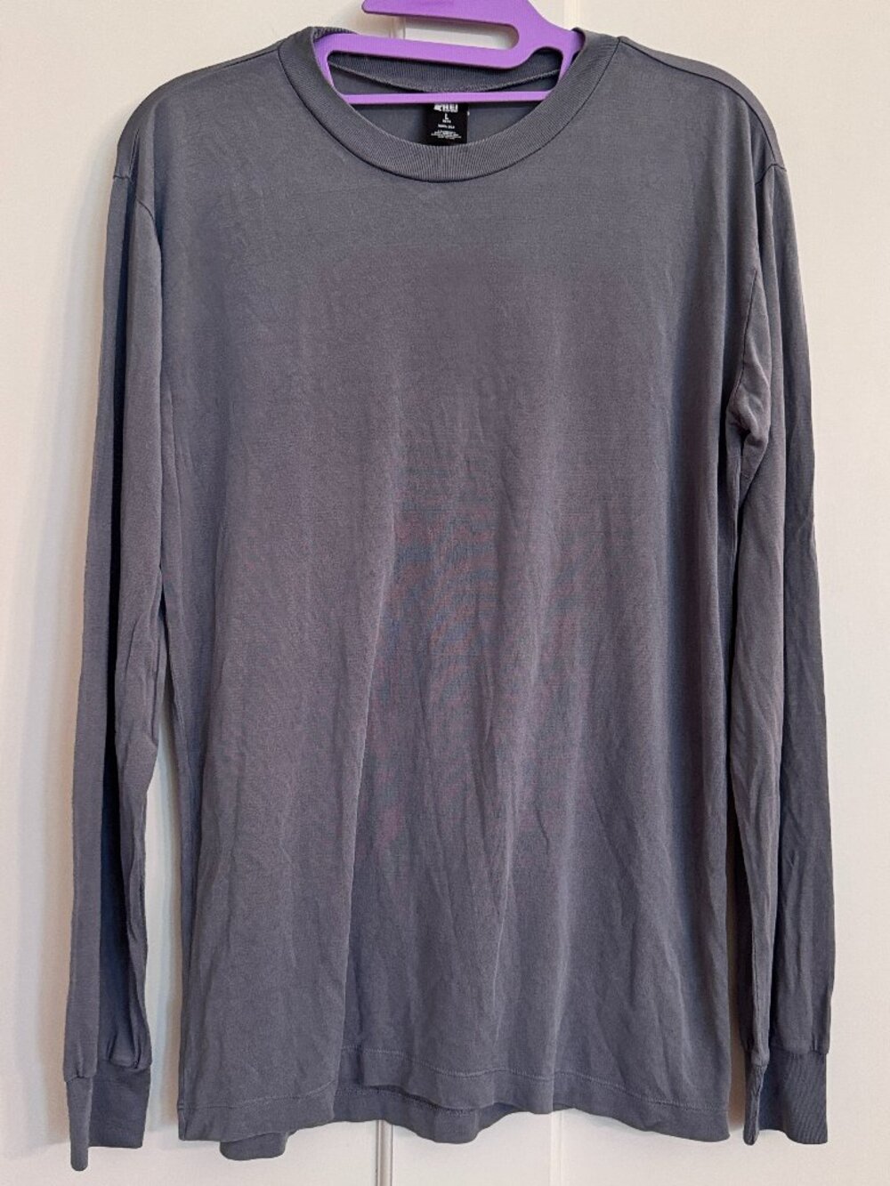 REI Co-op Mens 100% Silk Long Underwear Crew Top Base layer Gray Size Large
